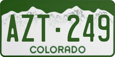 CO license plate AZT249