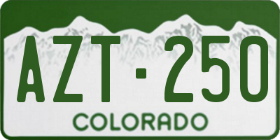 CO license plate AZT250