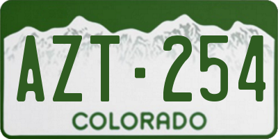 CO license plate AZT254