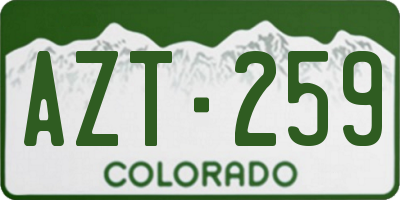 CO license plate AZT259