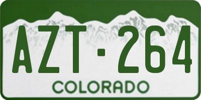 CO license plate AZT264