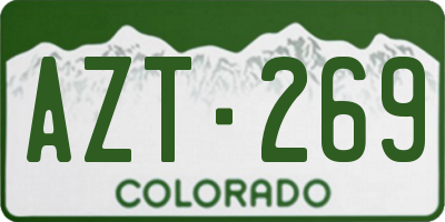 CO license plate AZT269