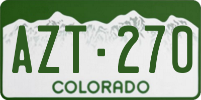 CO license plate AZT270