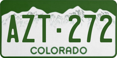 CO license plate AZT272