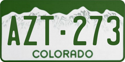 CO license plate AZT273