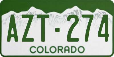 CO license plate AZT274