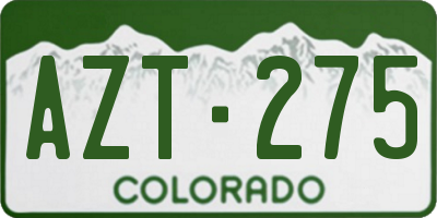 CO license plate AZT275