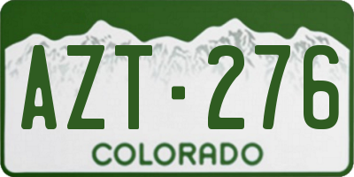 CO license plate AZT276