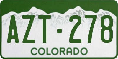 CO license plate AZT278