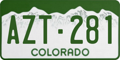 CO license plate AZT281