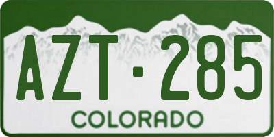 CO license plate AZT285