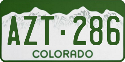 CO license plate AZT286