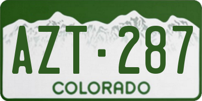 CO license plate AZT287