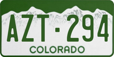 CO license plate AZT294