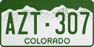 CO license plate AZT307