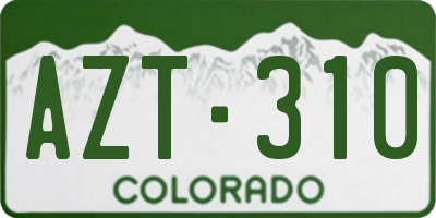 CO license plate AZT310