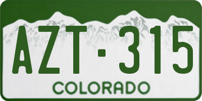 CO license plate AZT315