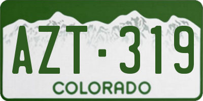 CO license plate AZT319