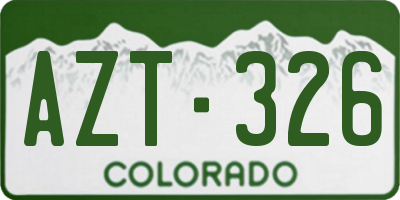 CO license plate AZT326