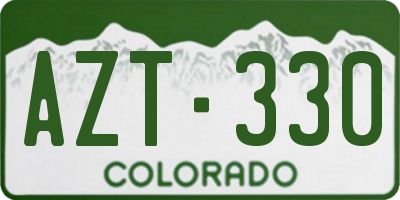 CO license plate AZT330