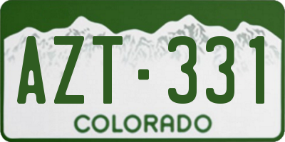 CO license plate AZT331