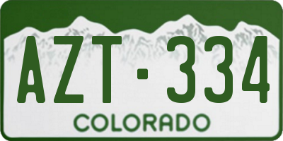 CO license plate AZT334