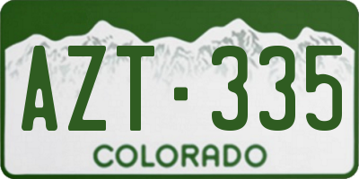 CO license plate AZT335