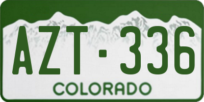 CO license plate AZT336