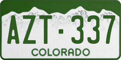 CO license plate AZT337