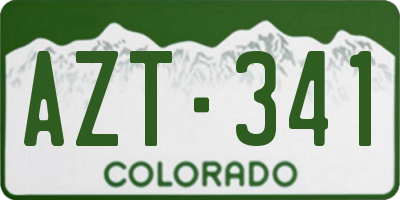 CO license plate AZT341
