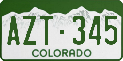 CO license plate AZT345