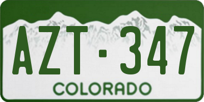 CO license plate AZT347