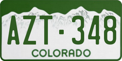 CO license plate AZT348