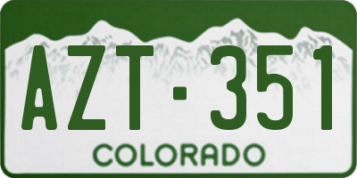 CO license plate AZT351