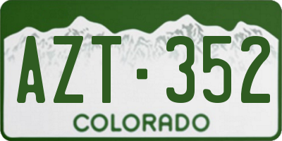 CO license plate AZT352