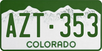 CO license plate AZT353