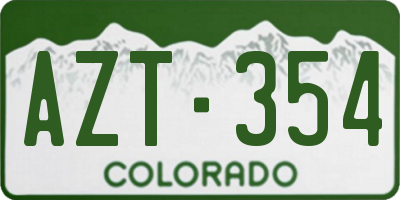 CO license plate AZT354