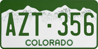 CO license plate AZT356