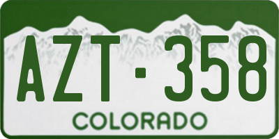 CO license plate AZT358