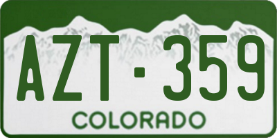 CO license plate AZT359