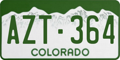 CO license plate AZT364