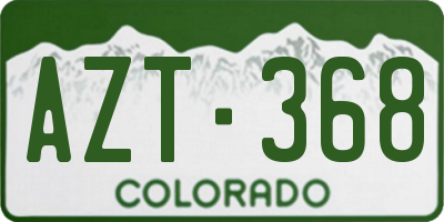 CO license plate AZT368