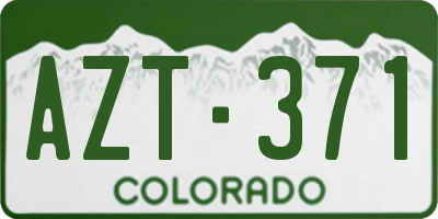 CO license plate AZT371