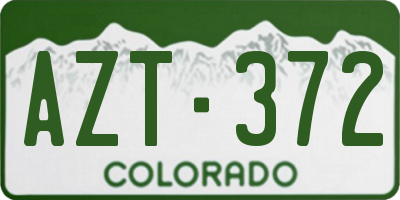 CO license plate AZT372