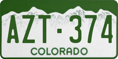 CO license plate AZT374