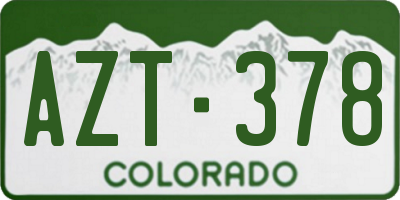 CO license plate AZT378
