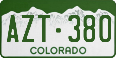 CO license plate AZT380