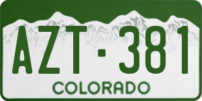 CO license plate AZT381