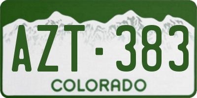 CO license plate AZT383