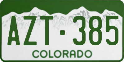 CO license plate AZT385